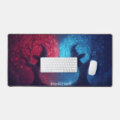 コージーファンタジービレッジパインフォレストに囲まれた デスクマット (キーボード&マウス)