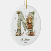 コージーフェアリークリスマスイニシャルパーソナライズされたホリデイ セラミックオーナメント (右)