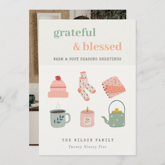 コージーフォトウィンターエッセンシャル季節のごあいさつ シーズンカード (正面/裏面)