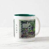 コージーフラワーガーデンコテージ パーソナライズされた ツートーンマグカップ (正面右)