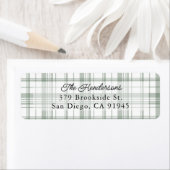 コージーフランネルプレイドクリスマス住所 シール – 緑 (インサイチュ)