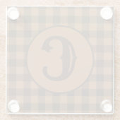 コージーブラウンプレードバッファロープリントパターン ガラスコースター (裏面)