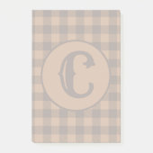 コージーブラウンプレードバッファロープリントパターン ポストイット (正面)