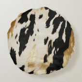 コージーブラッククリーム金ゴールドサウスウエストコウィド ラウンドクッション (裏面)