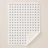 コージーブラック水玉模様パターン シェルパブランケット (正面)