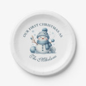 コージーブルークリス素朴マ ペーパープレート (正面)