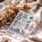 コージーブルークリ素朴スマスパーティー アクリル招待状