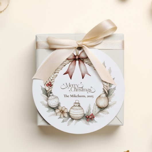 コージーブルークリ素朴スマスリース ラウンドシール