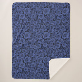コージーブルーバラフローラシェルパブランケット シェルパブランケット