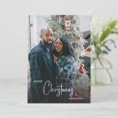 コージープレイドメリークリスマスホリデーフォト シーズンカード (スタンド正面)