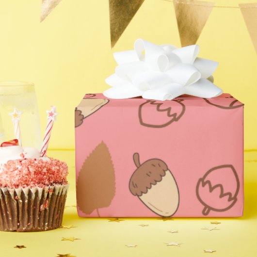 コージーヘーゼルナットシームレスラッピング紙秋 ラッピングペーパー (誕生日パーティー)