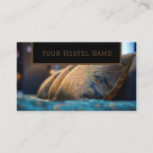 コージーホステルブラウンブルーフォトオ素朴ールドスタイリッシュ 名刺 (正面)