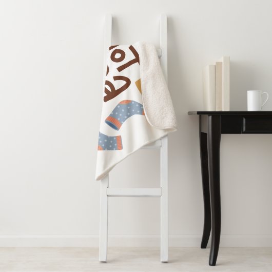 コージーホットココアとファジーソックスデザイン シェルパブランケット (インサイチュ)