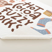 コージーホットココアとファジーソックスデザイン シェルパブランケット (3/4)