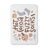 コージーホットココアとファジーソックスデザイン バスマット (正面縦)