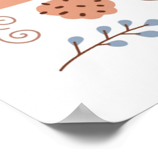 コージーホットココアとファジーソックスデザイン ポスター (角)