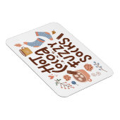 コージーホットココアとファジーソックスデザイン マグネット (右側)