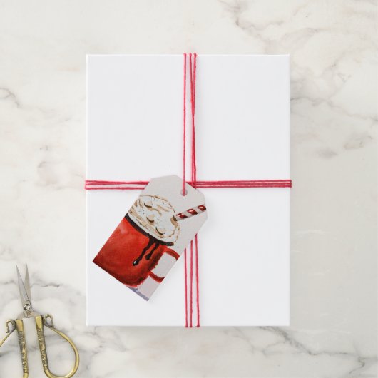 コージーホットココアギフトラベル ギフトタグ (より糸付き)