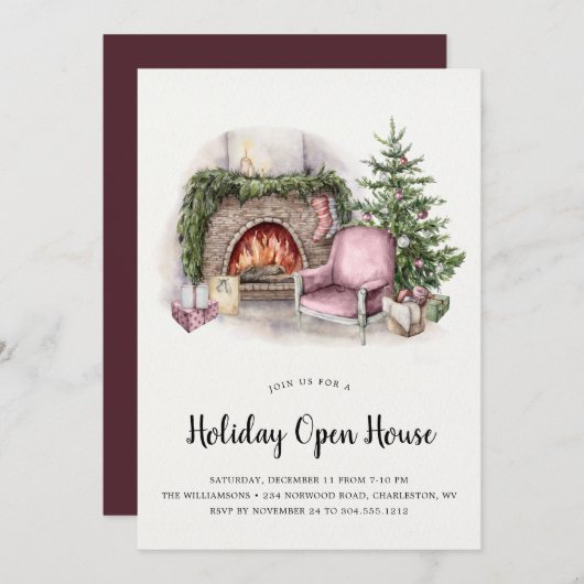 コージーホリデーホームホリデーオープンハウス招待状 招待状 (正面/裏面)