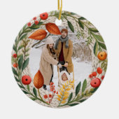 コージーホリデーリースフォトフレーム セラミックオーナメント (正面)