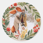 コージーホリデーリースフォトフレーム ラウンドシール (正面)