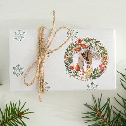 コージーホリデーリースフォトフレーム ラウンドシール