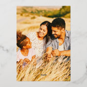 コージーホリデーレッド図解入りの、写真付きのプリントと2枚の写真 箔シーズンカード (裏面)