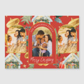 コージーホリデー図解入りの、写真付きのプリントスリーフォトマグネット (正面)