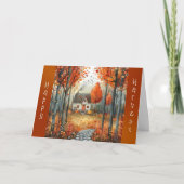 コージーホワイトコテージ秋の森感謝祭 カード (正面)