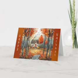 コージーホワイトコテージ秋の森感謝祭 カード