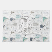 コージーホームクリスマスティール(緑がかった色)ID985 キッチンタオル (横)