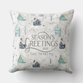 コージーホームクリスマスティール(緑がかった色)ID985 クッション (正面)