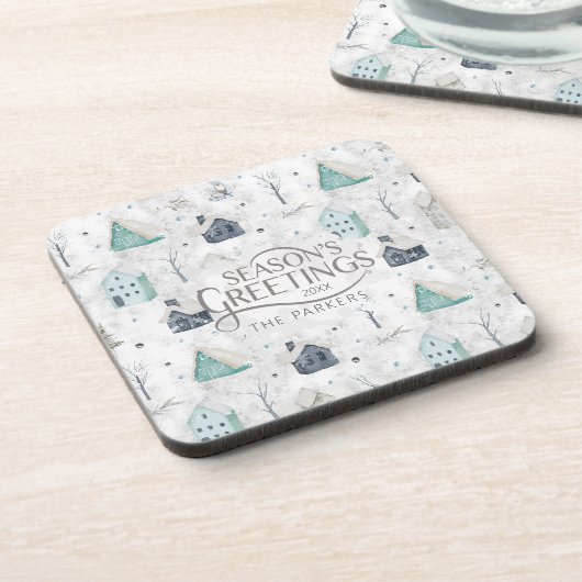 コージーホームクリスマスティール（緑がかった色）ID985 コースター (左側)