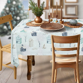 コージーホームクリスマスティール（緑がかった色）ID985 テーブルクロス