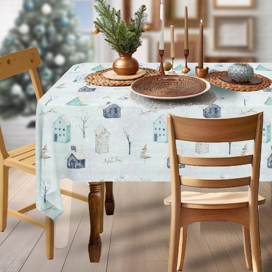 コージーホームクリスマスティール（緑がかった色）ID985 テーブルクロス