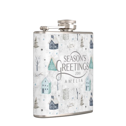 コージーホームクリスマスティール(緑がかった色)ID985 フラスク (右)