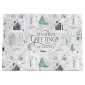 コージーホームクリスマスティール(緑がかった色)ID985 ラージペーパーバッグ (正面)