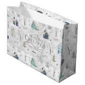 コージーホームクリスマスティール（緑がかった色）ID985 ラージペーパーバッグ (正面アングル)