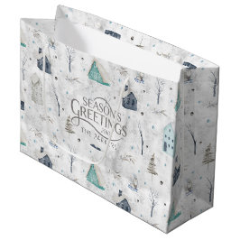 コージーホームクリスマスティール（緑がかった色）ID985 ラージペーパーバッグ