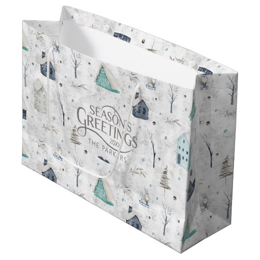 コージーホームクリスマスティール(緑がかった色)ID985 ラージペーパーバッグ (正面アングル)