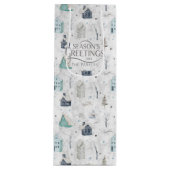 コージーホームクリスマスティール（緑がかった色）ID985 ワインギフトバッグ (正面)