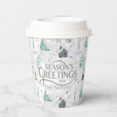 コージーホームクリスマスティール（緑がかった色）ID985 紙コップ (裏面)