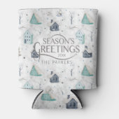 コージーホームクリスマスティール（緑がかった色）ID985 缶クーラー (正面)