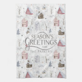 コージーホームクリスマスピンクID985 キッチンタオル (縦)