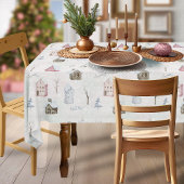 コージーホームクリスマスピンクID985 テーブルクロス