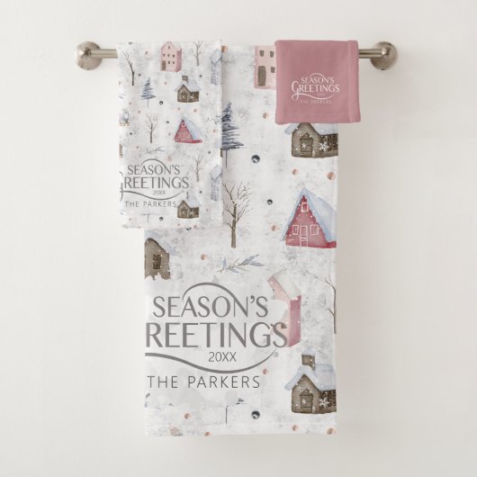 コージーホームクリスマスピンクID985 バスタオルセット (インサイチュ)
