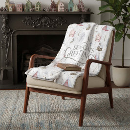 コージーホームクリスマスピンクID985 フリースブランケット