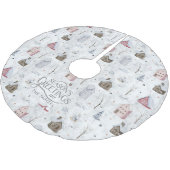 コージーホームクリスマスピンクID985 ブラッシュドポリエステルツリースカート (アングル)