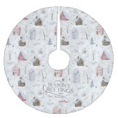 コージーホームクリスマスピンクID985 ブラッシュドポリエステルツリースカート (正面)