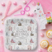 コージーホームクリスマスピンクID985 ペーパープレート (パーティー)